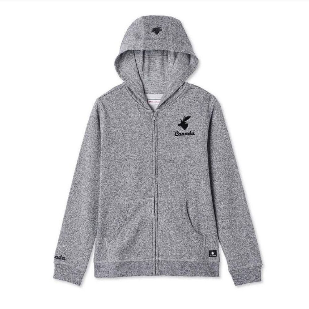 Canadiana Kids Gray Full-Zip Hoodie - XL (14-16) NWOT